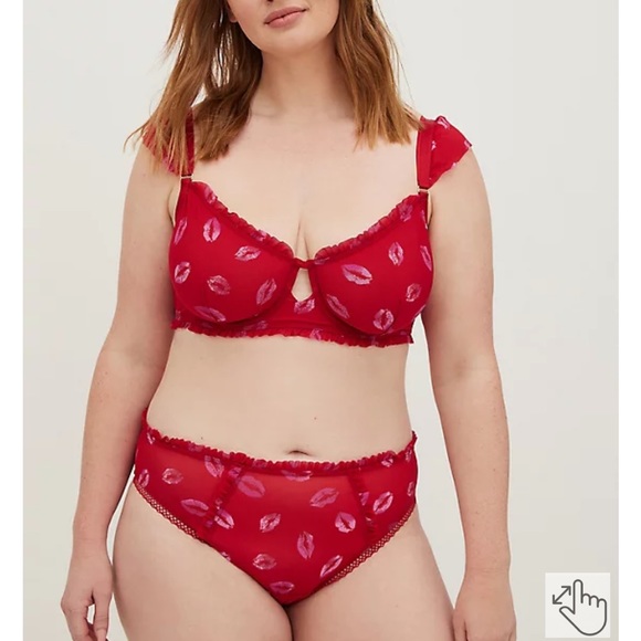 NWT Torrid Ruched Mesh Ruffle Underwire Bra - Picture 2 of 7